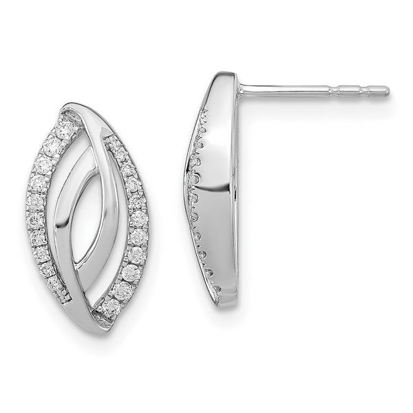 14k White Gold Diamond Post Earrings-WBC-EM6892-020-WA