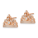 14k Rose Gold Polished Diamond Tiara Post Earrings-WBC-EM6895-033-RA