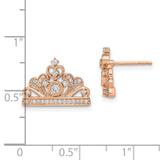 14k Rose Gold Polished Diamond Tiara Post Earrings-WBC-EM6895-033-RA
