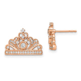 14k Rose Gold Polished Diamond Tiara Post Earrings-WBC-EM6895-033-RA