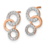 14k Rose Gold Diamond Circles Post Earrings-WBC-EM6903-026-RA