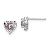 14k White Gold Mystic Fire Topaz and Diamond Heart Earrings-WBC-EM7027-FT-001-WA