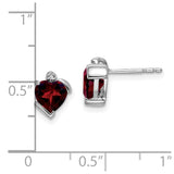 14k White Gold Garnet and Diamond Heart Earrings-WBC-EM7028-GA-001-WA