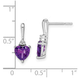 10k White Gold Amethyst and Diamond Heart Earrings-WBC-EM7029-AM-003-1WA