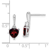 10k White Gold Garnet and Diamond Heart Earrings-WBC-EM7029-GA-003-1WA