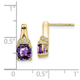 10k Yellow Gold Amethyst and Diamond Earrings-WBC-EM7074-AM-007-1YA