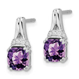 14k White Gold Amethyst and Diamond Earrings-WBC-EM7074-AM-007-WA