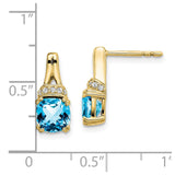 10k Yellow Gold Blue Topaz and Diamond Earrings-WBC-EM7074-BT-007-1YA