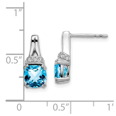 14k White Gold Blue Topaz and Diamond Earrings-WBC-EM7074-BT-007-WA