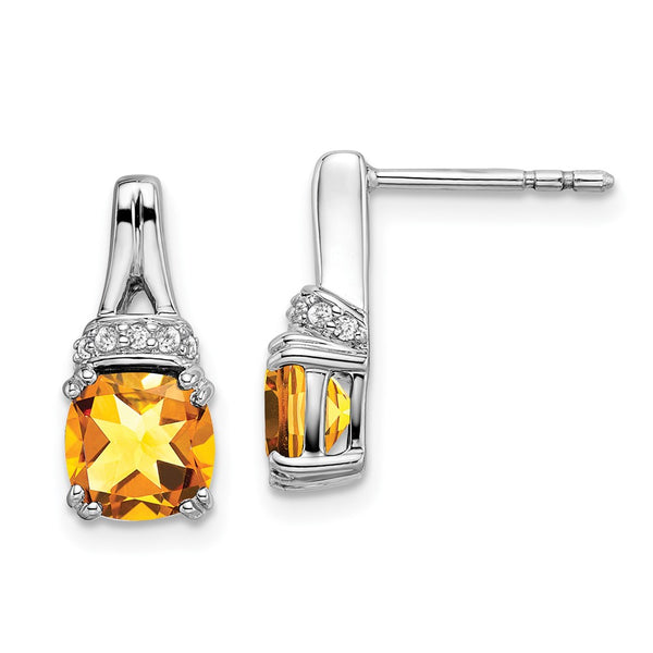 10k White Gold Citrine and Diamond Earrings-WBC-EM7074-CI-007-1WA