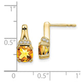 10k Yellow Gold Citrine and Diamond Earrings-WBC-EM7074-CI-007-1YA