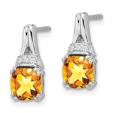 14k White Gold Citrine and Diamond Earrings-WBC-EM7074-CI-007-WA