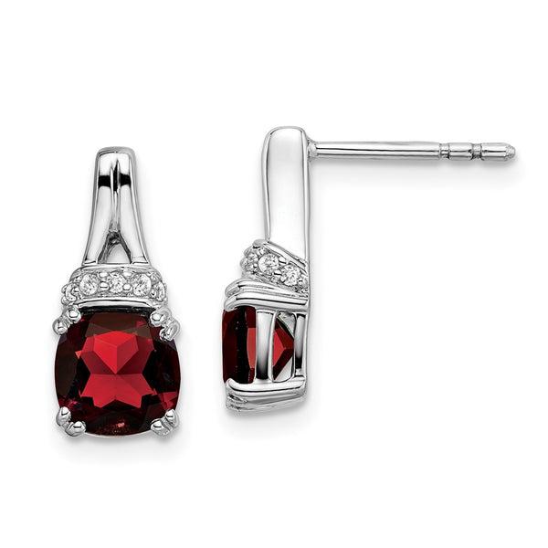 10k White Gold Garnet and Diamond Earrings-WBC-EM7074-GA-007-1WA