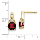 10k Yellow Gold Garnet and Diamond Earrings-WBC-EM7074-GA-007-1YA