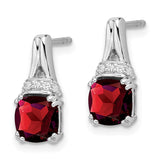 14k White Gold Garnet and Diamond Earrings-WBC-EM7074-GA-007-WA