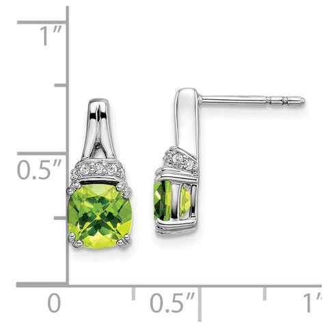 10k White Gold Peridot and Diamond Earrings-WBC-EM7074-PE-007-1WA