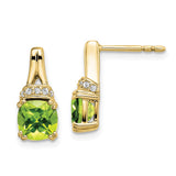 10k Yellow Gold Peridot and Diamond Earrings-WBC-EM7074-PE-007-1YA