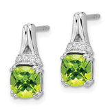 14k White Gold Peridot and Diamond Earrings-WBC-EM7074-PE-007-WA