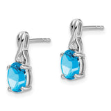 14k White Gold Oval Blue Topaz and Diamond Earrings-WBC-EM7075-BT-001-WA