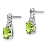 14k White Gold Oval Peridot and Diamond Earrings-WBC-EM7075-PE-001-WA