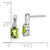 14k White Gold Oval Peridot and Diamond Earrings-WBC-EM7075-PE-001-WA