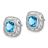 Sterling Silver Blue Topaz Earrings-WBC-EM7077-BT-SS