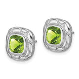 Sterling Silver Peridot Earrings-WBC-EM7077-PE-SS