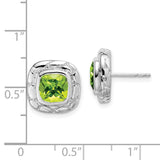 Sterling Silver Peridot Earrings-WBC-EM7077-PE-SS