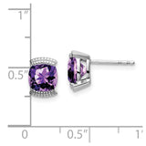 14k White Gold Amethyst Post Earrings-WBC-EM7080-AM-W