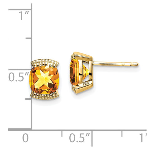 14k Citrine Post Earrings-WBC-EM7080-CI-Y