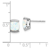 14k White Gold Created Opal Post Earrings-WBC-EM7080-OP-W