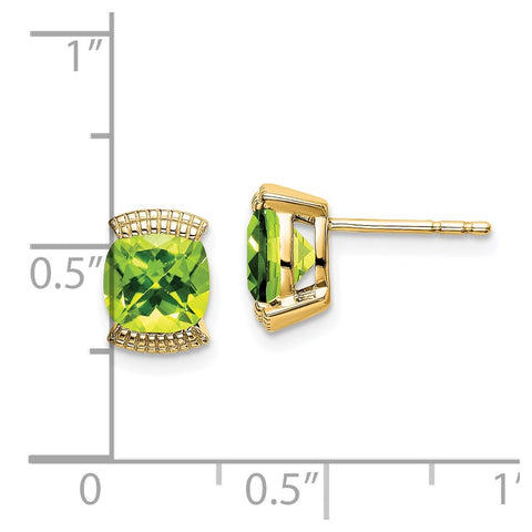 14k Peridot Post Earrings-WBC-EM7080-PE-Y