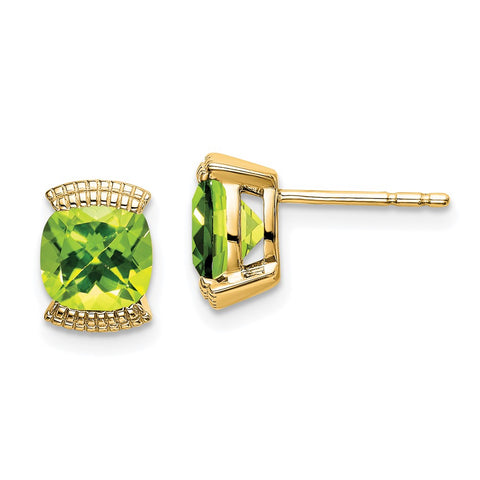 14k Peridot Post Earrings-WBC-EM7080-PE-Y