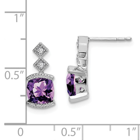 14k White Gold Amethyst and Diamond Earrings-WBC-EM7081-AM-004-WA