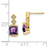 14k Amethyst and Diamond Earrings-WBC-EM7081-AM-004-YA