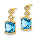 14k Blue Topaz and Diamond Earrings-WBC-EM7081-BT-004-YA