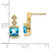 14k Blue Topaz and Diamond Earrings-WBC-EM7081-BT-004-YA