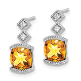 14k White Gold Citrine and Diamond Earrings-WBC-EM7081-CI-004-WA