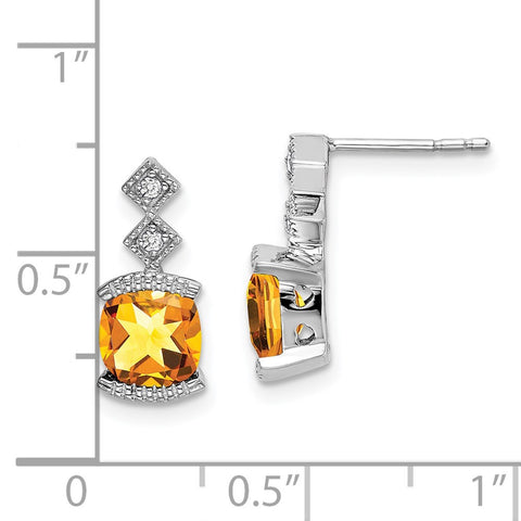 14k White Gold Citrine and Diamond Earrings-WBC-EM7081-CI-004-WA