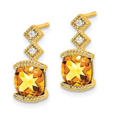 14k Citrine and Diamond Earrings-WBC-EM7081-CI-004-YA