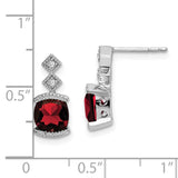 14k White Gold Garnet and Diamond Earrings-WBC-EM7081-GA-004-WA