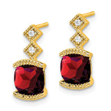 14k Garnet and Diamond Earrings-WBC-EM7081-GA-004-YA