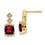 14k Garnet and Diamond Earrings-WBC-EM7081-GA-004-YA