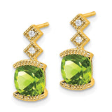 14k Peridot and Diamond Earrings-WBC-EM7081-PE-004-YA