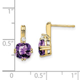 10k Cushion Amethyst and Diamond Earrings-WBC-EM7083-AM-004-1YA