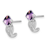 14k White Gold Amethyst and Diamond Earrings-WBC-EM7086-AM-003-WA