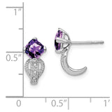 14k White Gold Amethyst and Diamond Earrings-WBC-EM7086-AM-003-WA