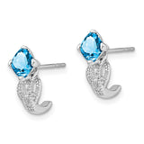 14k White Gold Blue Topaz and Diamond Earrings-WBC-EM7086-BT-003-WA