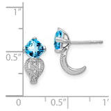 14k White Gold Blue Topaz and Diamond Earrings-WBC-EM7086-BT-003-WA