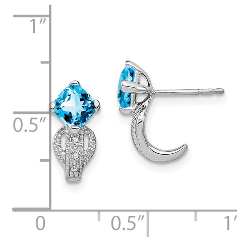 14k White Gold Blue Topaz and Diamond Earrings-WBC-EM7086-BT-003-WA